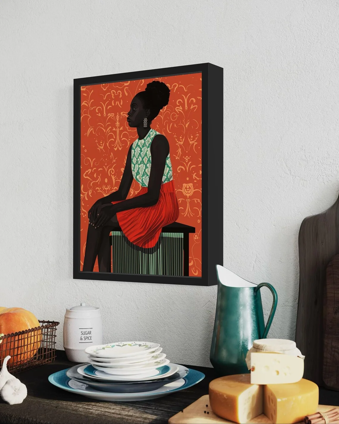 Black Woman Art, Abstract Black Art, Black Girl Wall Art, Woman Wall Art, Afrocentric Decor, African American Art, Black A view 4