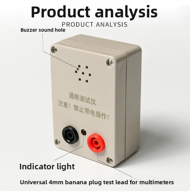 On-Off Test Buzzer 9V with Battery Measurement Line ON Multimeter Measurement Wire Path Instrument Wire Checker