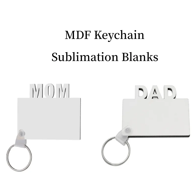 Fashion Sublimation MDF Keychain DIY Creative Keyrings Wooden Keychains For Custom Printing Mother's Day&Father's Day Gift