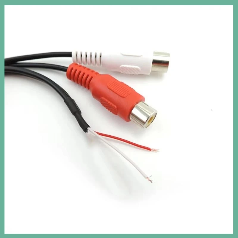 20cm 2 Way RCA Female Connector Extension Cable Shielded Car Wire Audio Red White Copper Wire for Car Rear Sight Dual Head E3