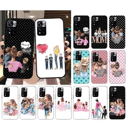 Mom Son Daughter Phone Case for Xiaomi Redmi Note 13 12 11 10 Pro 12S 11S 10S Redmi 10 13C 9C 10C Funda