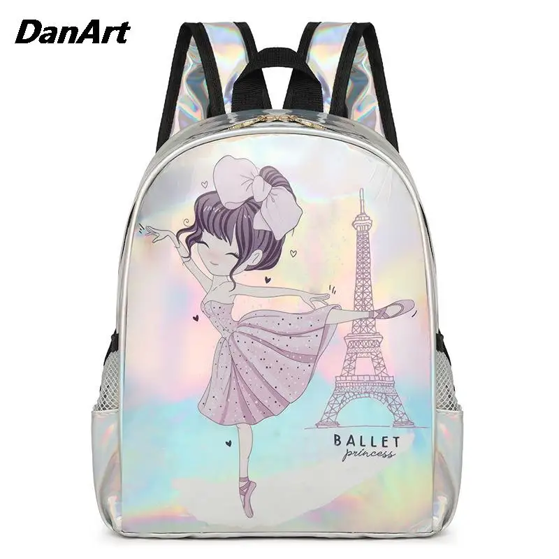 Girls Ballet Dance Backpacks Duffel Teens Latin Dance Yoga Sparkly Daypack Waterproof Kids Laser Schoolbag Children's dance bag