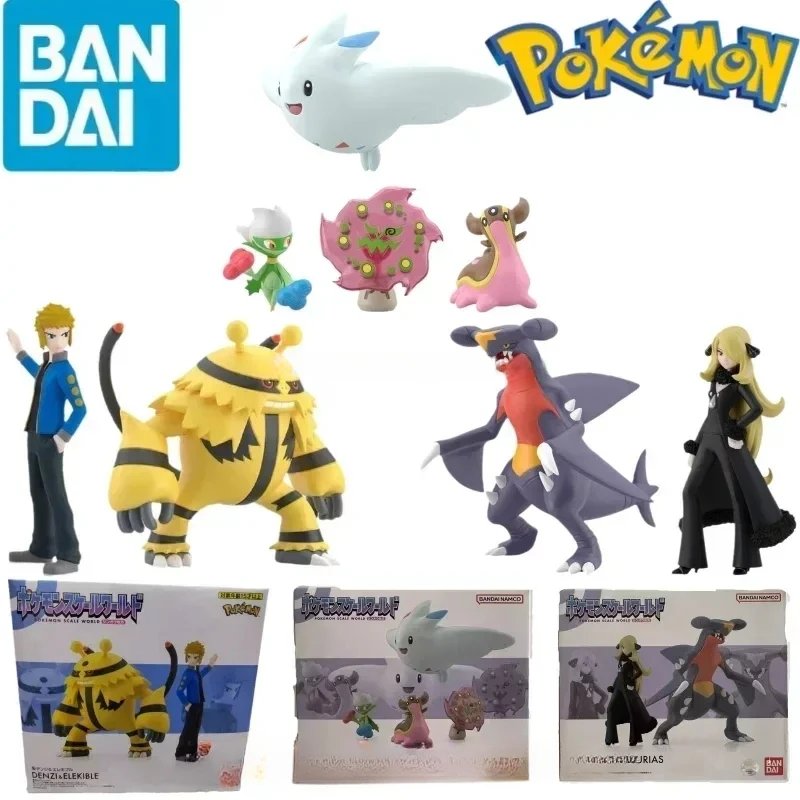 Bandai Original Scale World POKEMON Sinnoh Volkner Electivire Cynthia Garchomp Togekiss Roserade Anime Figure Toys for Kids Gift