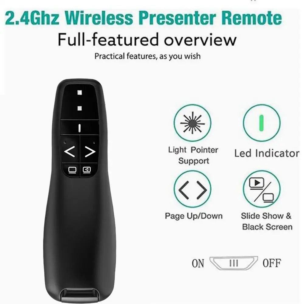 2.4GHz Wireless USB Powerpoint Presentation PPT Flip Pen Pointer Clicker Presenter Remote Control Computer