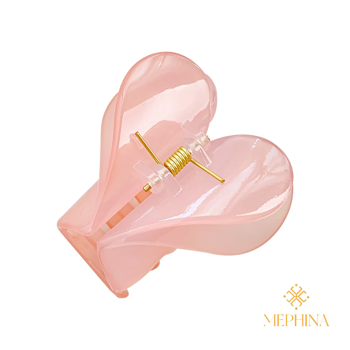 MEPHINA Doppelschichtige Haarklammern, Herz-Haarklammern, bunte Haarklammer, einfache Haarspange, edles Haarklammer-Zubehör für Frauen