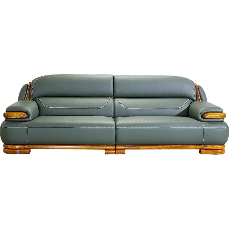 

Modern, new Chinese style, ebony wood, leather, sofa, high-end, villa, living room