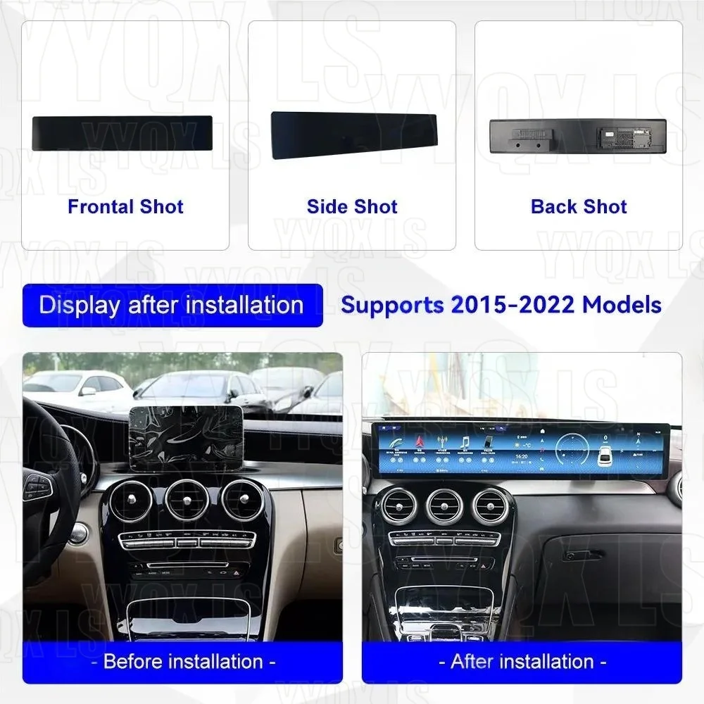 Qualcomm CarPlay 24.6'/26.2' For Mercedes Benz GLC C-Class 2015-2024 Android 14 Multimedia Player GPS Navigatio Stereo Car Radio