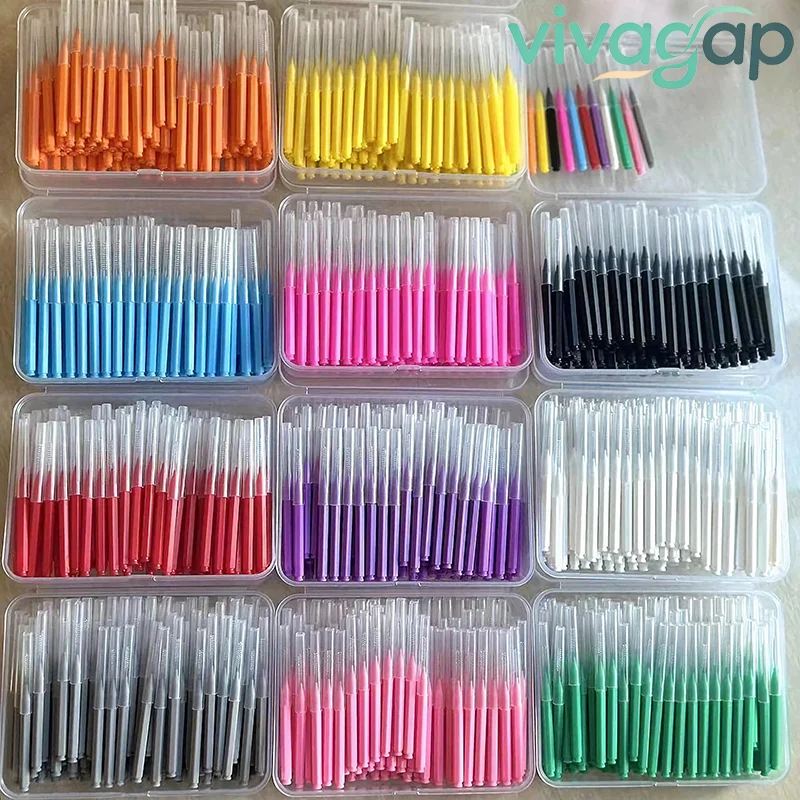 Vivagap·Interdental Brushes 100/200Pcsbox  Health Care Tooth Escova Cleaners Orthodontic Dental Teeth Brush Oral Hygiene Tool