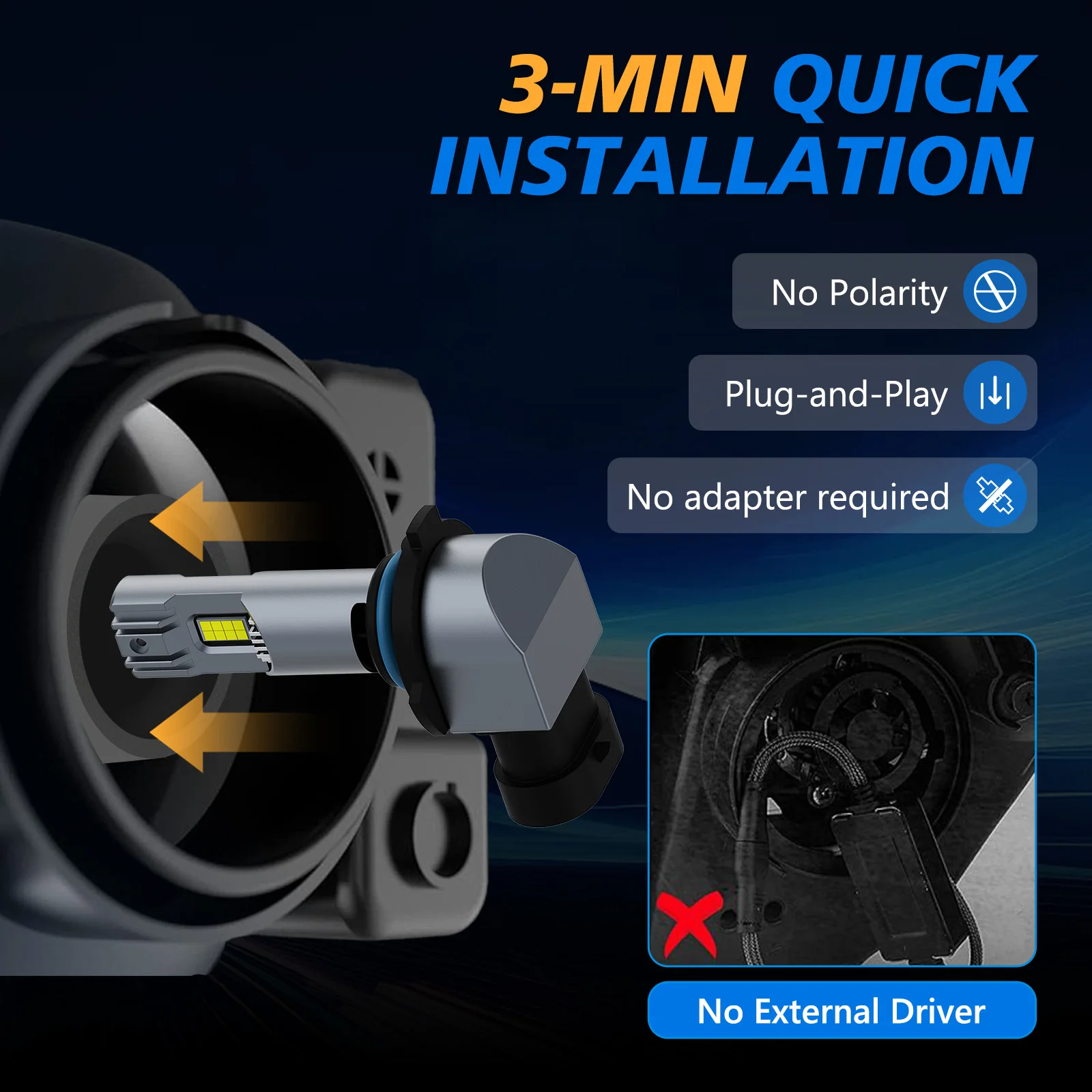 PANGOLIN H4 LED المصابيح الأمامية 2 قطعة 24000LM 600% أكثر إشراقا اللاسلكية عالية منخفضة شعاع مروحة سيارة صغيرة ضوء عدة استبدال الهالوجين