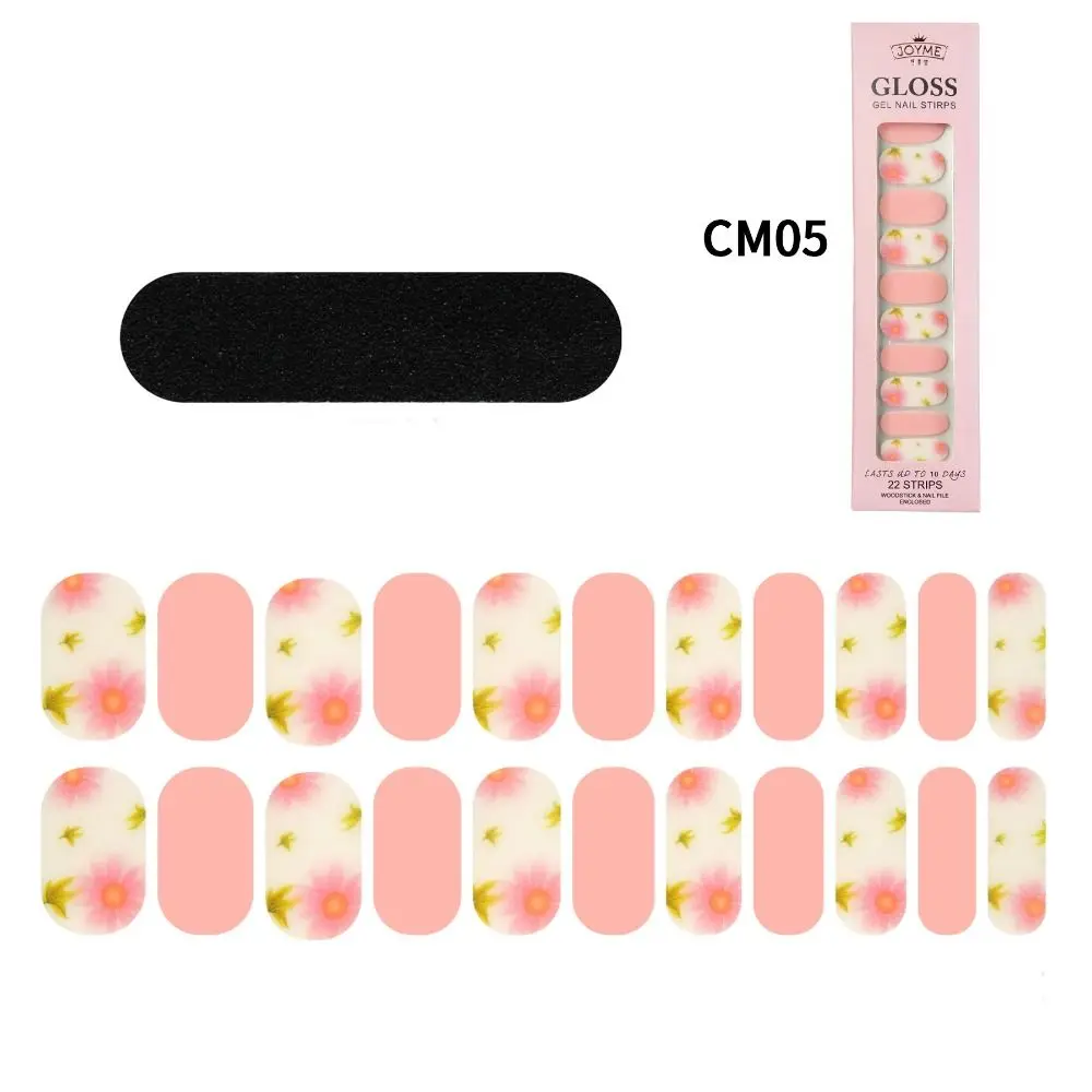 풀커버 세미큐어드 네일 스티커 노 베이킹 방수 젤 네일 스티커 DIY 매니큐어 네일 데코레이션 가을 겨울용