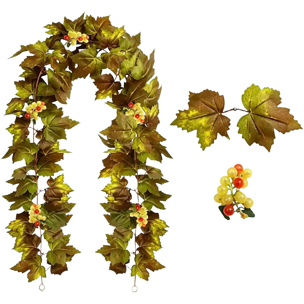 

Fall Maple Leaf Vine Artificial Autumn Decor Grapevine Garland For Fireplace Artificial Autumn Maple Leaf Wreath Fake Plant