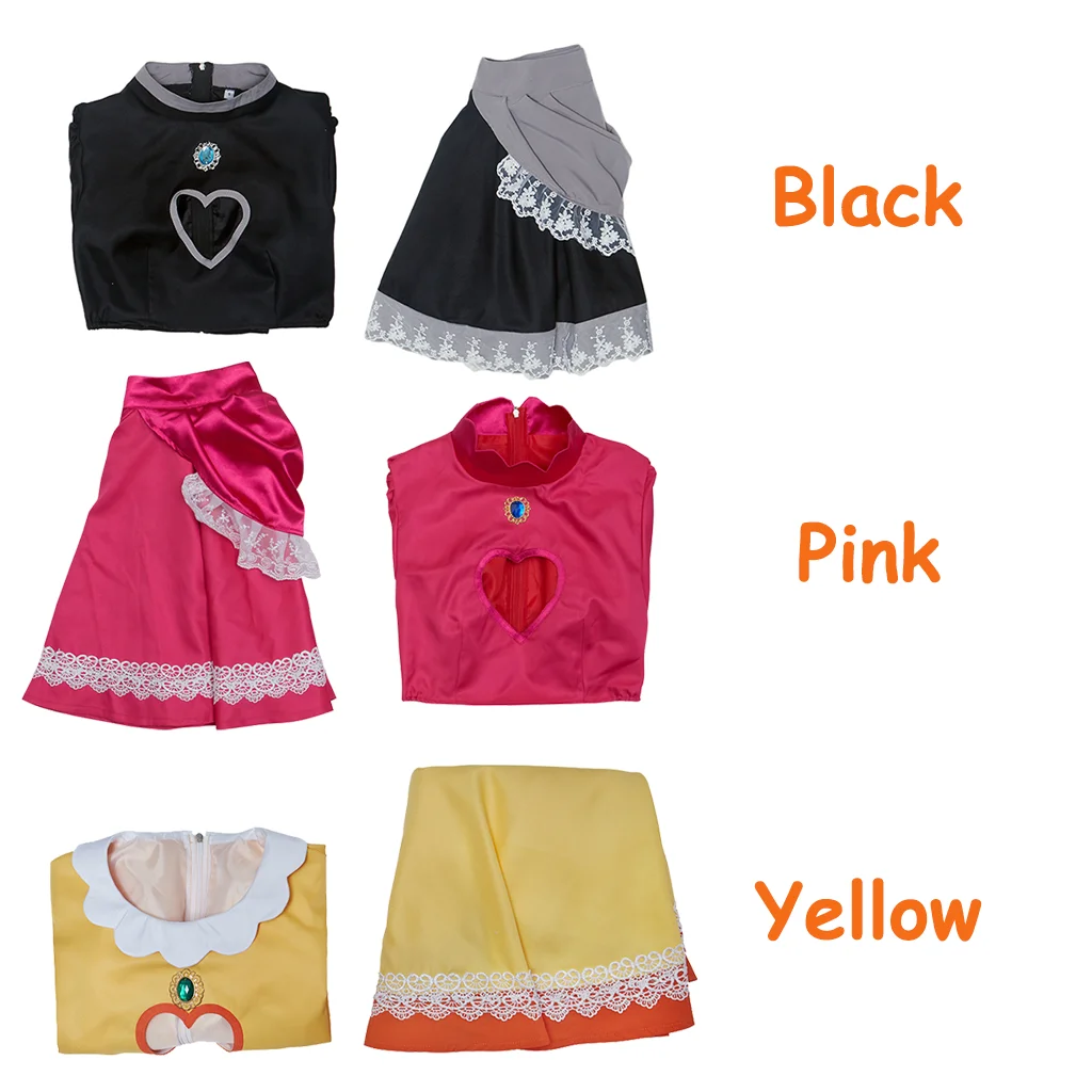 In Stock Game Princess Bowsette Peach Daisy Cosplay Girl Lolita Dress Princess Sweet Two Piece Set Halloween Party Costume