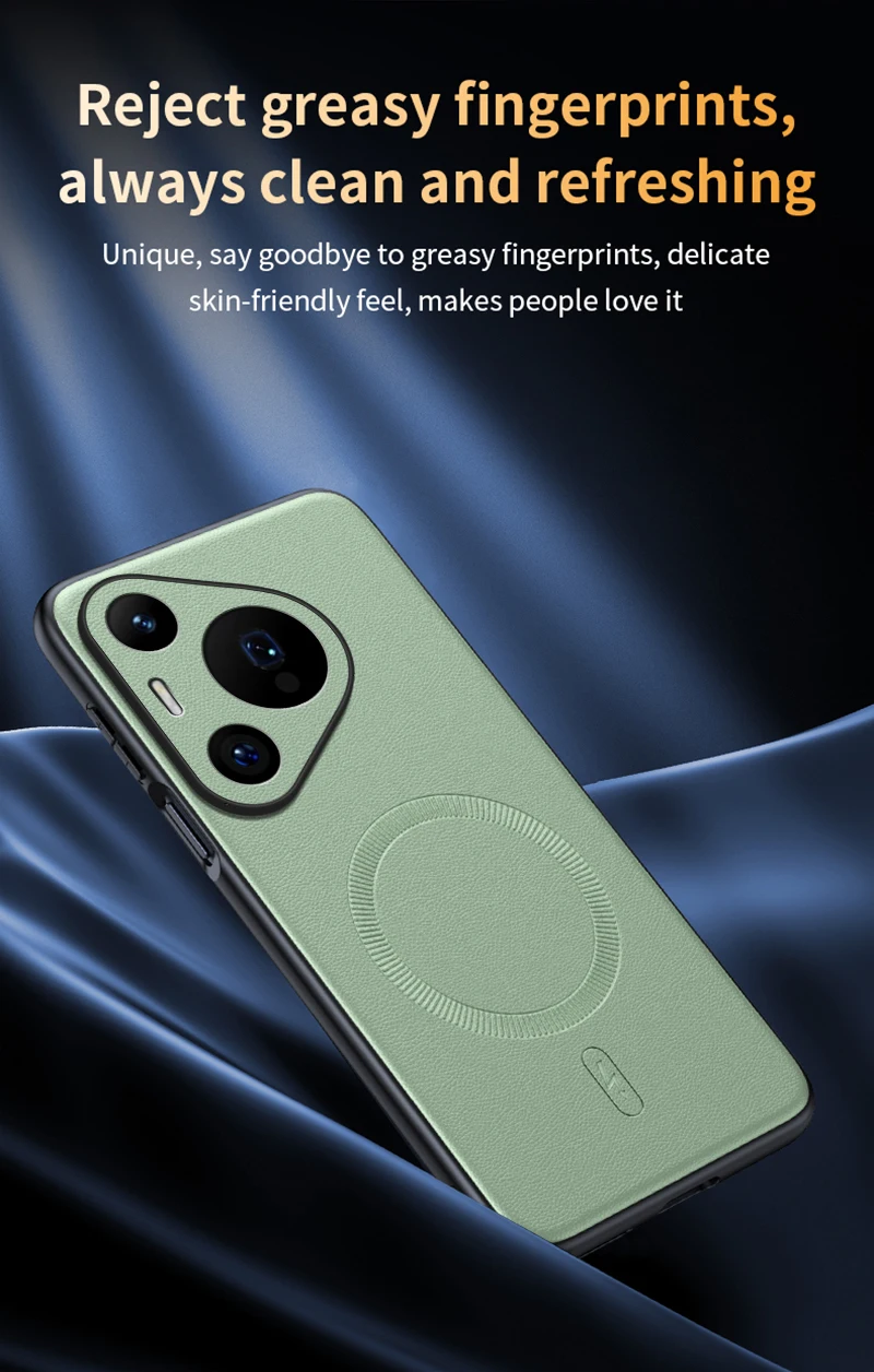 Für Huawei Pura 70 Pro: Magnetische Schutzhülle aus Leder, hochwertige, rutschfeste PC+TPU-Hülle mit Anti-Fingerabdruck-Beschichtung. – Detail 17