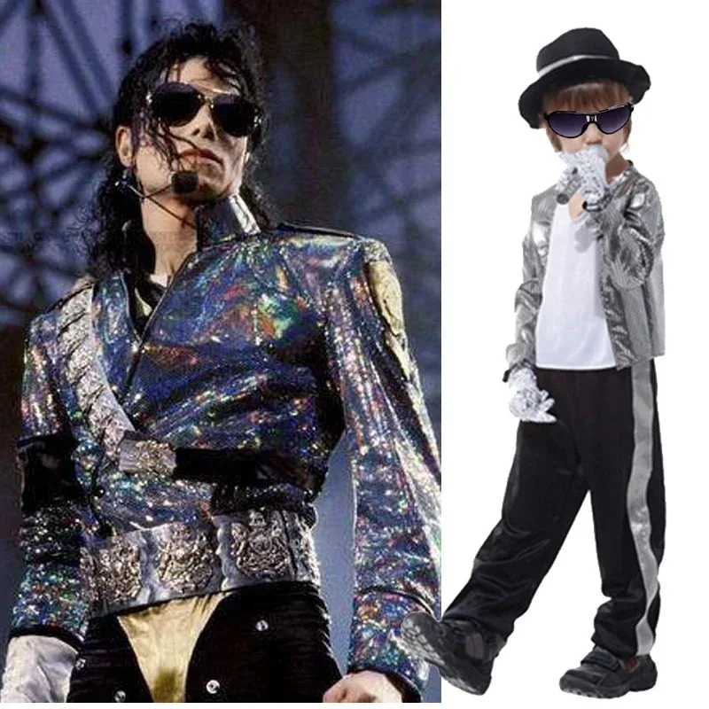 Sky05 MJ Michael Jackson Cappotto Guanto Bambini Festa per bambini Costume cosplay Abbigliamento Bambini Cos Imposta regalo di compleanno99JIu@