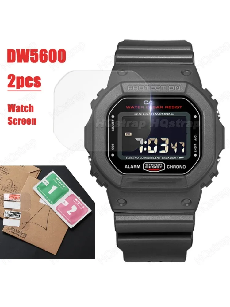 2 Stück Displayschutzfolien für Casio DW5600 Sport, klare, kratzfeste, weiche Folienabdeckung, Zubehör