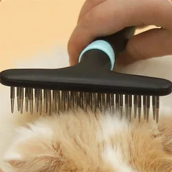 Pet Dog Cat toelettatura professionale capelli lunghi rastrello di pelliccia spazzola antistatica pettine strumento sottogola rastrello pettine strumento di depilazione