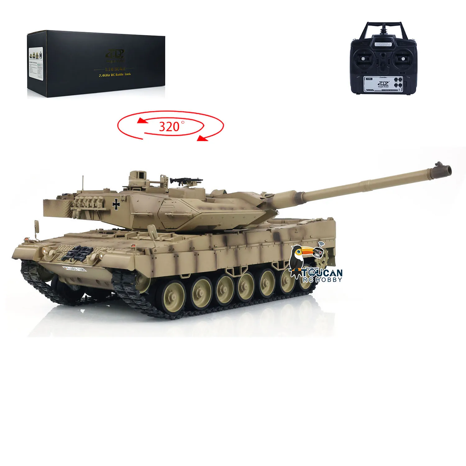 Prezenty 1/16 Tongde Panzer RC czołg bojowy na podczerwień niemiecki Leopard2A7 elektryczny RTR czołgi wojskowe gotowe zabawki dla chłopców TH23299