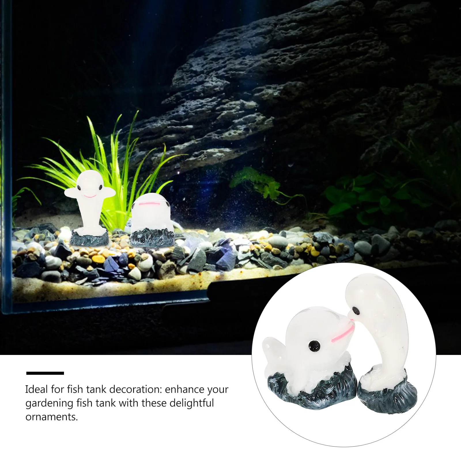 

8pcs Dolphin Shaped Adornment Fish Tank Decorations Mini Animal Resin Figurines Micro L scape Gardening Yard nament Statue