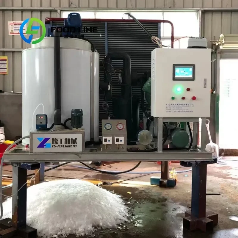 Customized Industrial Automatic Flake Ice Machine High-Accuracy Fish Preservation Seafood Market Restaurant  Storage Ice