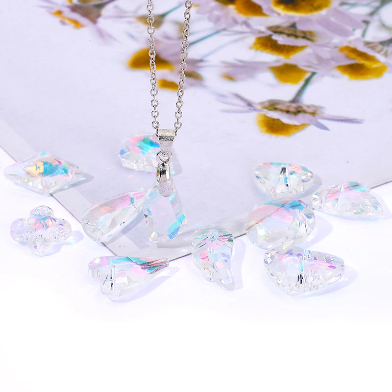 Cute Crystal Pendants With Multiple Shapes AB Color Glass Charms Beads Used For Making Necklaces  Bracelets DIY Jewelry Making