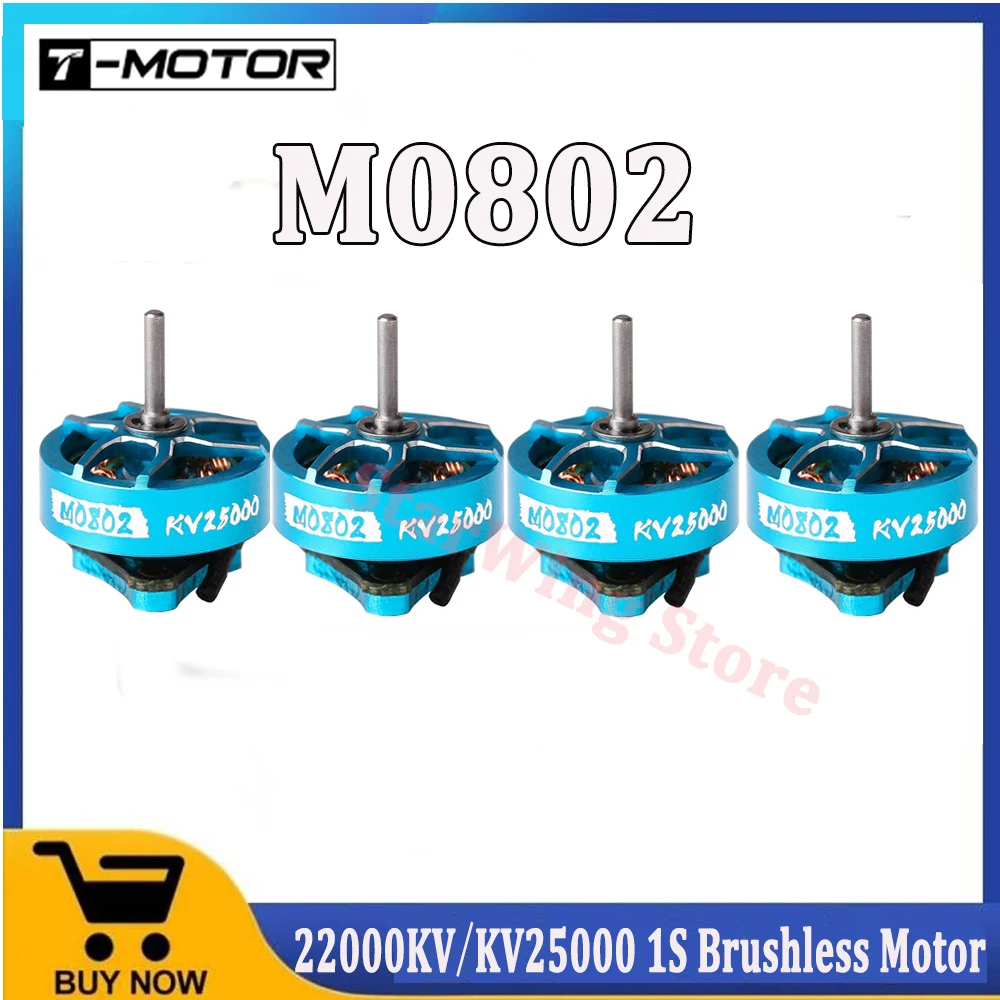 T-MOTOR M0802 0802 19000KV 25000KV 27000KV  Micro 1S Brushless Motor For 65-75MM Tinywhoop FPV Racing Drone