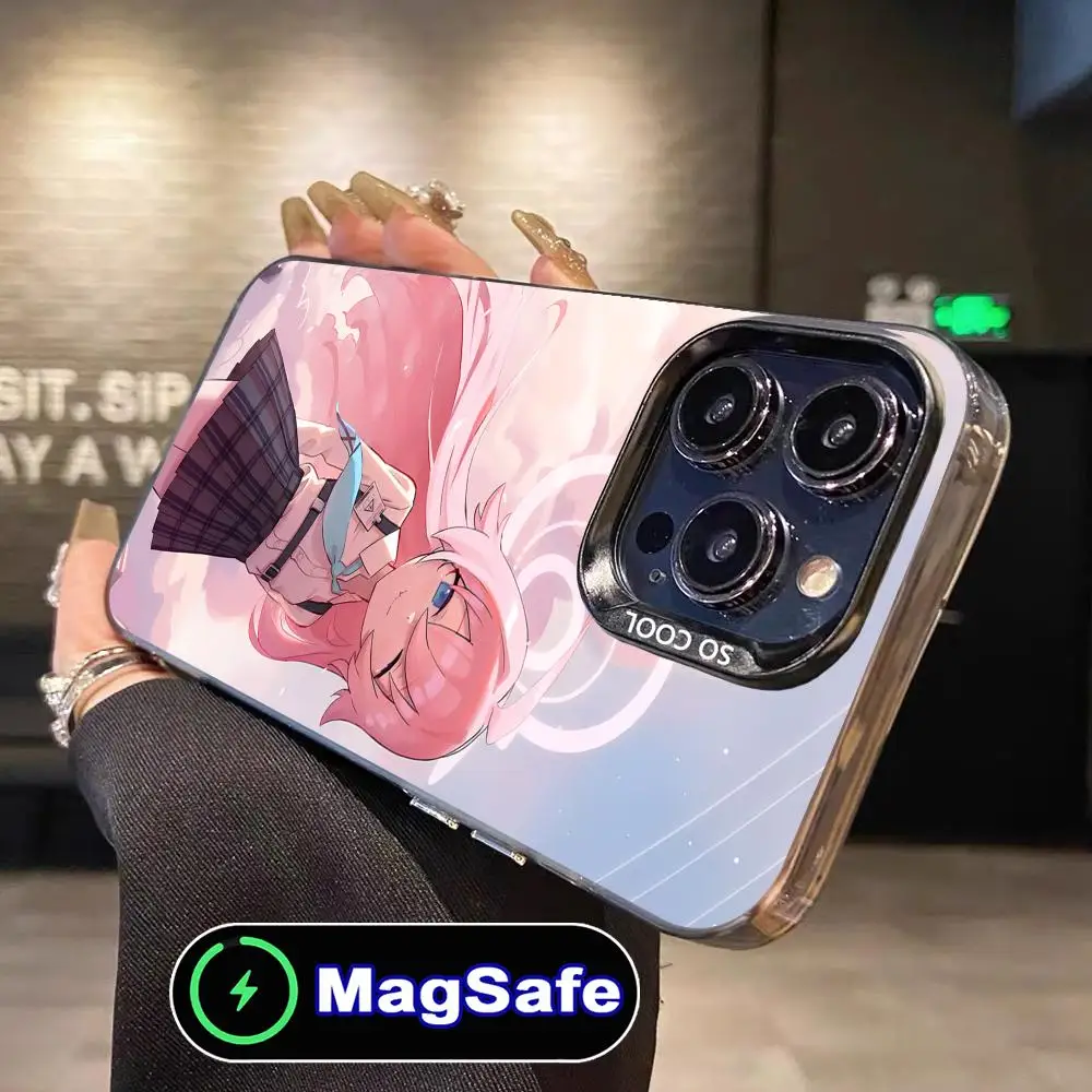 الأزرق الأرشيف تاكاهاشي هوشينو جراب هاتف آيفون 16 15 14 13 12 11 برو ماكس زائد MagSafe شفافة الطباعة الملونة الفاخرة