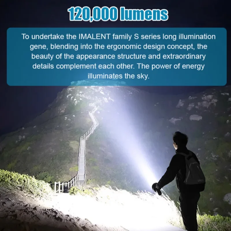 P70 Searchlight Outdoor Multi-function Lighting LED High Power Flashlight Long Distance USB Hand Lamp Camping