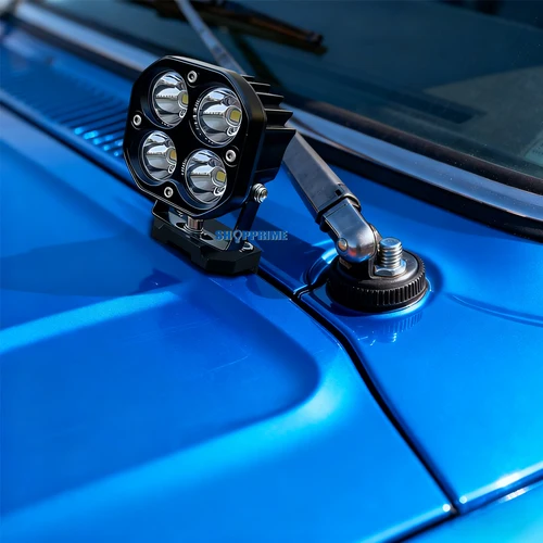 Imagen 2 del producto Base de foco Universal para capó de coche, soporte de luz, Clip de montaje, luz LED de trabajo, abrazadera de montaje, soporte de barra todoterreno 4x4