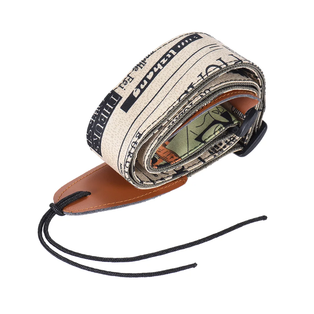 Wygodny regulowany pasek na ramię gitara syntetyczna skóra końcówki dla akustycznego Folk Classic gitary elektryczne Bass