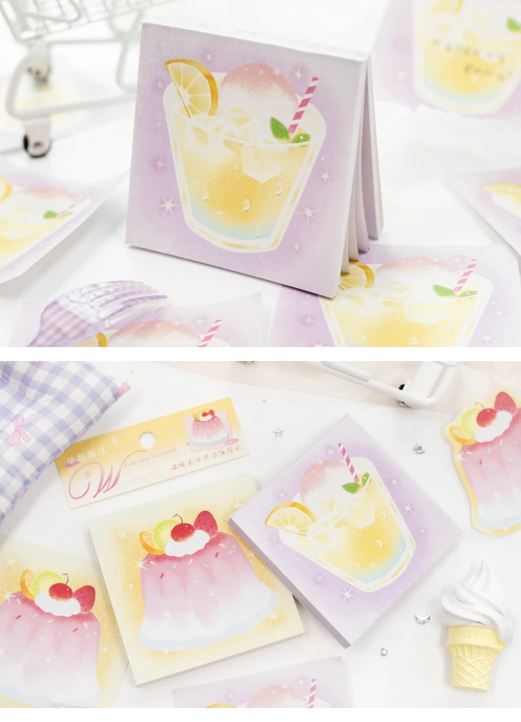 Journal GO 100 Stück Aquarell-Dessert- & Getränke-Weißkraftpapier für Scrapbooking, Fruchtlimonade, Eiscreme, Pudding, Journalmaterial – Detail 14