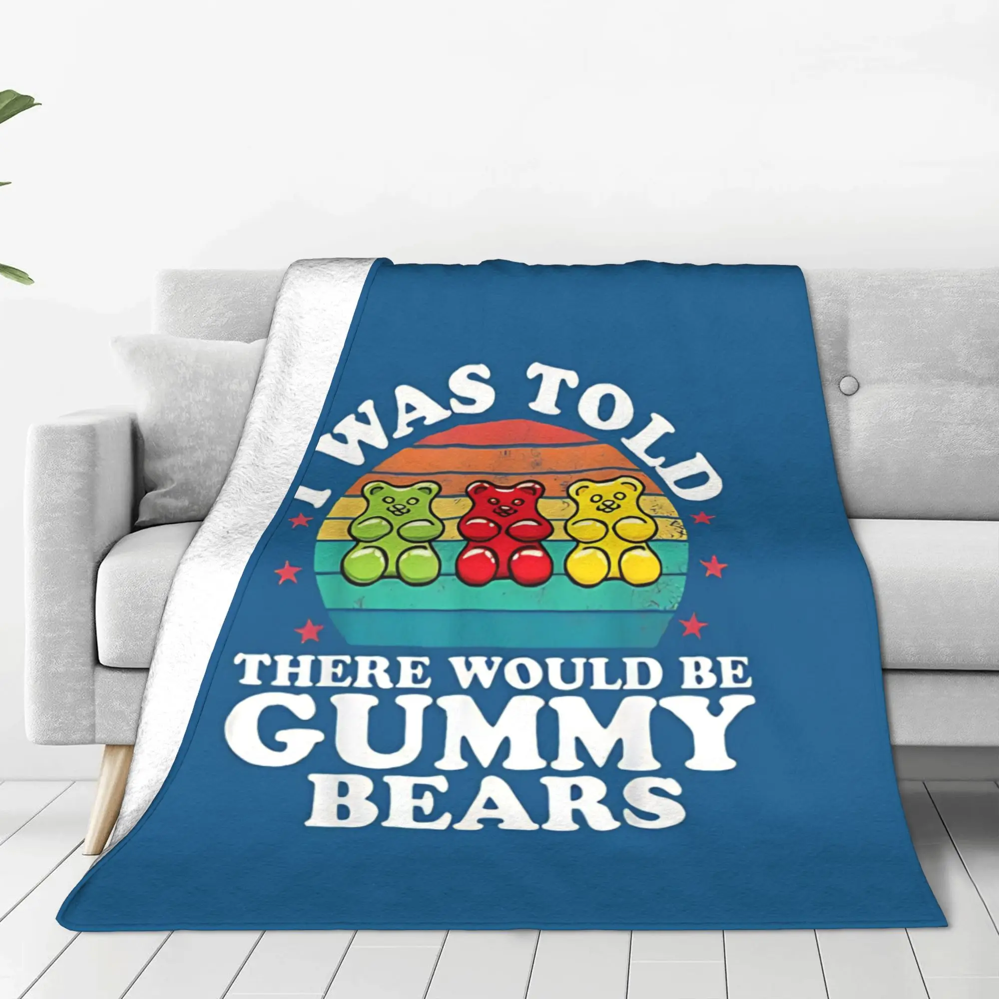 1PC Home Cute Room Decor Retro Jelly Sweet Character Blanket Throw Blanket Gummy Bear Novelty Warm Blanket All Season