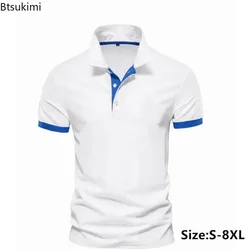 New 2026 Men's Summer Polo Shirt Fashion Business Casual T-shirt Breathable Golf Sportwear Short Sleeve Tops for Male Size S-8XL