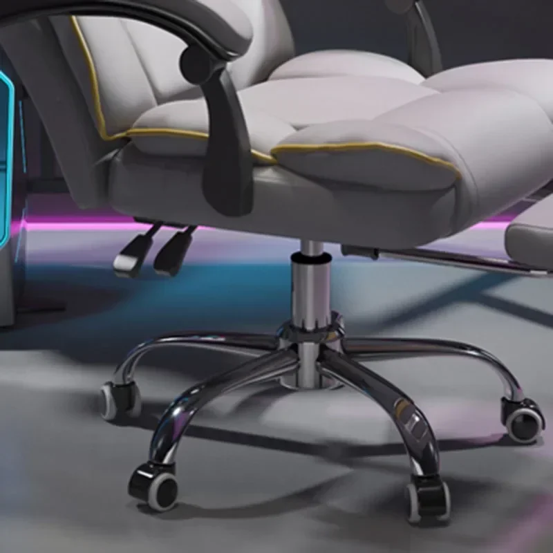 Lederen stoel Spelerwielen Ontwerp Slaapkamer Transformator Werk Mesh Relax Kamermeubilair Luxe Computer Schommelaccent Comfortabel