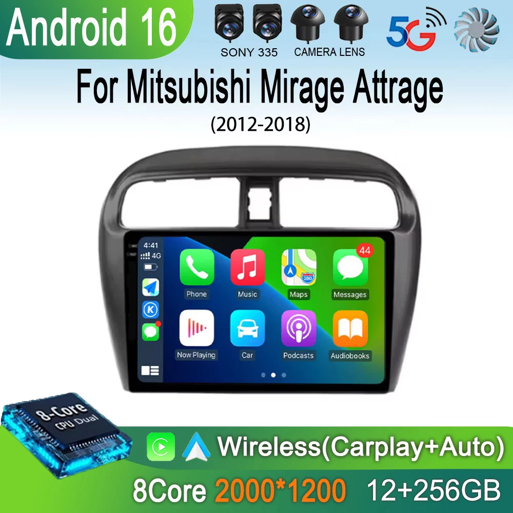 Android 16 Car Radio For Mitsubishi Mirage Attrage 2012-2018 Space Star 2014 Gps Navigation Stereo Multimedia