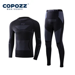 COPOZZ New Ski Thermal Underwear Quick Dry Moisture-wicking Tight Crew Neck Ultra Soft Warm Ski Men Women Thermal Underwear Set