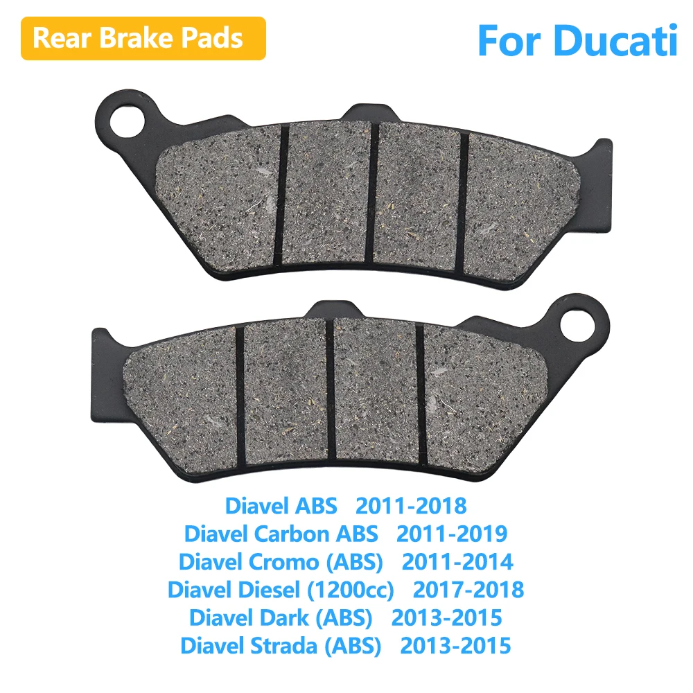 Para Ducati Diavel ABS carbono cromo Dark Strada ABS diésel 1200CC un par de pastillas de freno traseras de motocicleta
