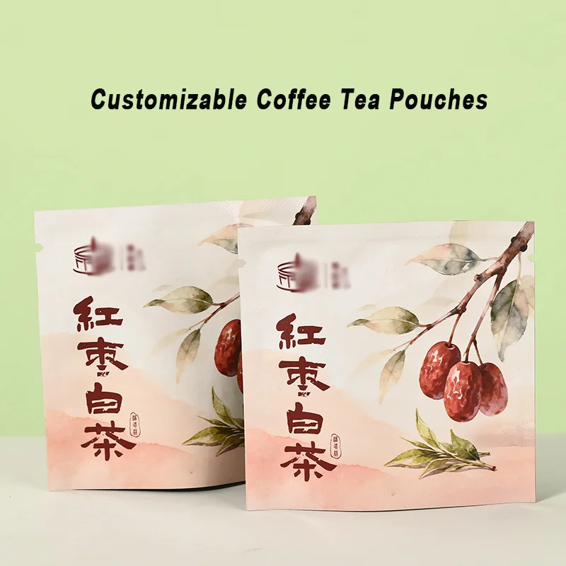 100PCS Three-side Sealed Independent Small Tea Pouches For Tea Coffee Packaging Bags Moisture-proof LOGO Printing On Food Bags