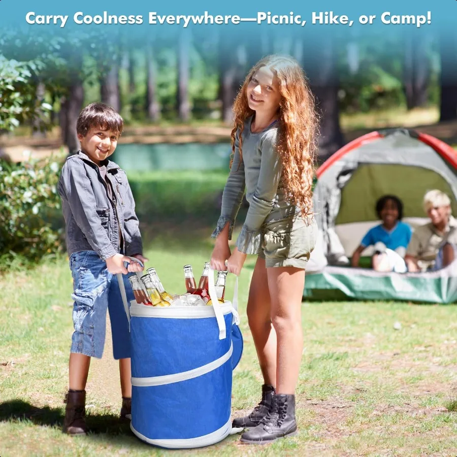 حقيبة تبريد جولف كبيرة منبثقة معزولة قابلة للطي مع طاولة مشروبات مسطحة لعربة الجولف خفيفة الوزن ومحمولة على شاطئ الجليد