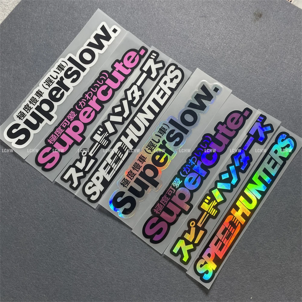 AliExpress NONE Speedhunters Japanese Text Stickers, Supercute Racing Vinyl Decal, Motocross Cycling Graphic Decor for Car Bicycle Bike