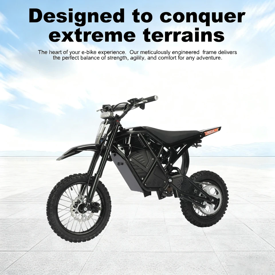 US 3-7 Delivery Electric Motorcycle Dirt Bike 48V Lithium Battery Full Suspension Electric Mountain Bike image 6