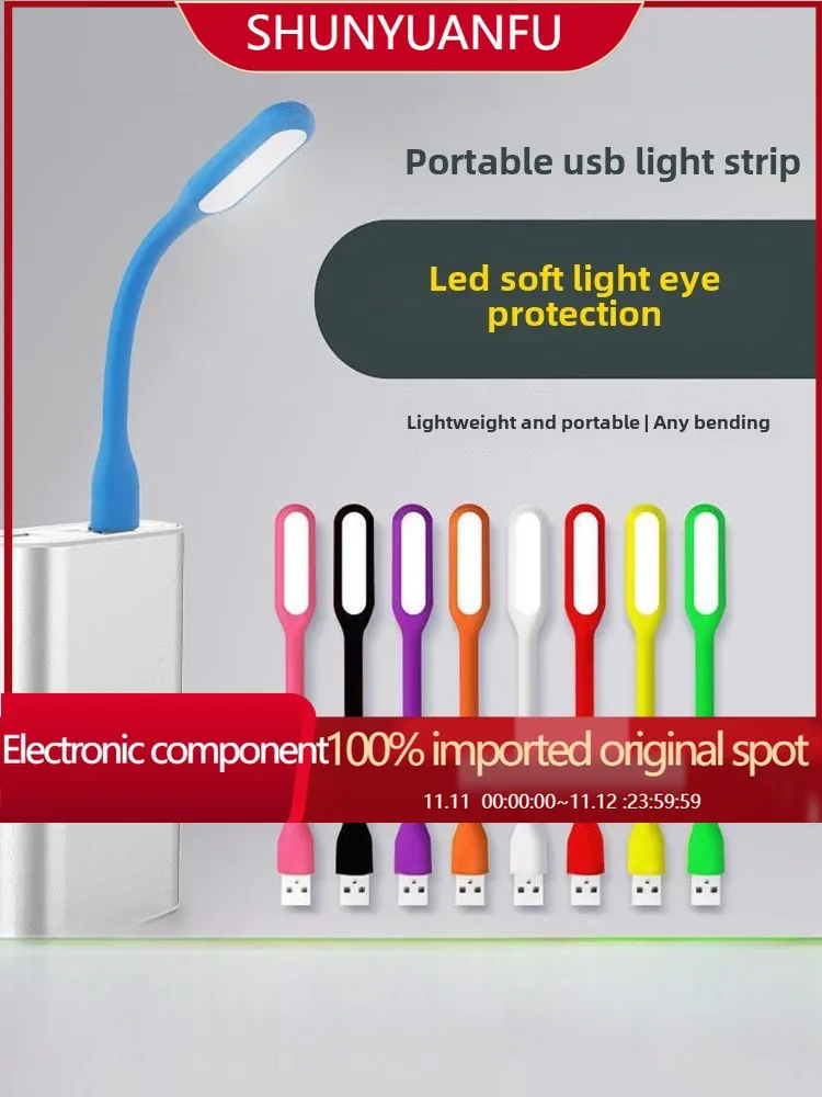 2/LOT Mini LED Schreibtischlampe LED Tragbares Licht LED Nachtlicht USB Augenschutz Licht für Power PC Laptop