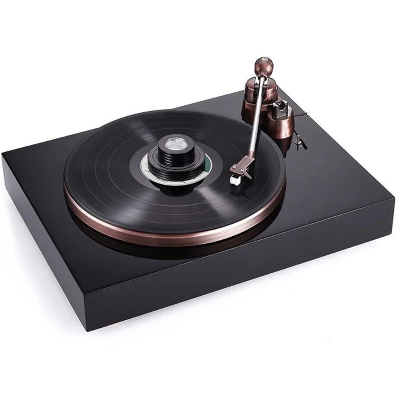 Aluminium Record Player Heavy Turntable Bubble Level 50Hz 60Hz LP Vinyl Disc Stabilizer Shock Absorber Base Balance Perak Hitam