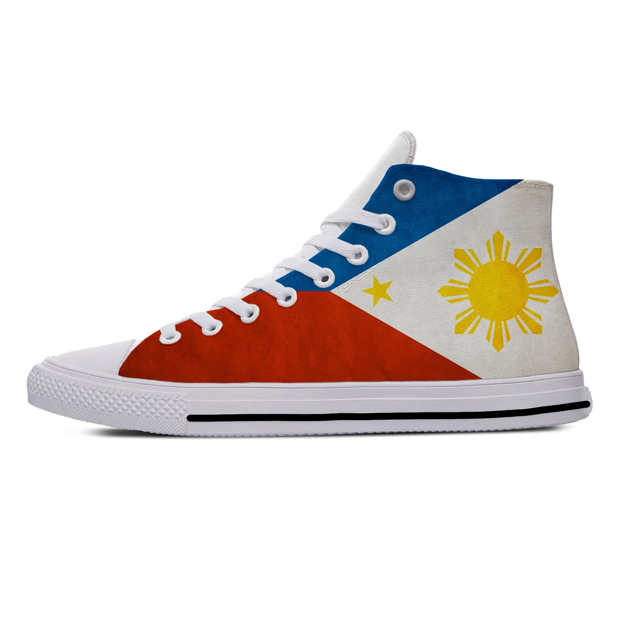 Hot Summer Philippines Flag Fashion Popular Funny Novelty Casual Sneakers High Top Lightweight Breathable Men Women Board Shoes