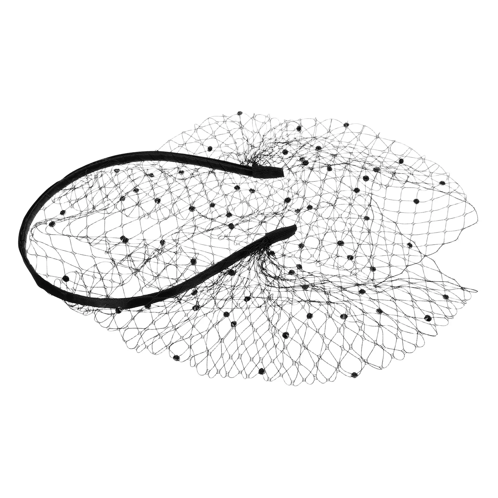 

Elegant Rhinestone Pearl Mesh Veil Headband For Women Vintage Bridal Wedding Fascinator Hat Adjustable Party Hair Accessory Tea