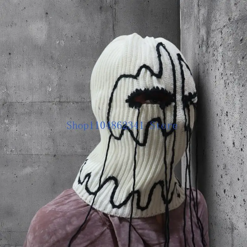 Mũ đội đầu mặt nạ dệt kim Balaclava 5asd cho sự kiện Halloween Mũ che mặt chống gió