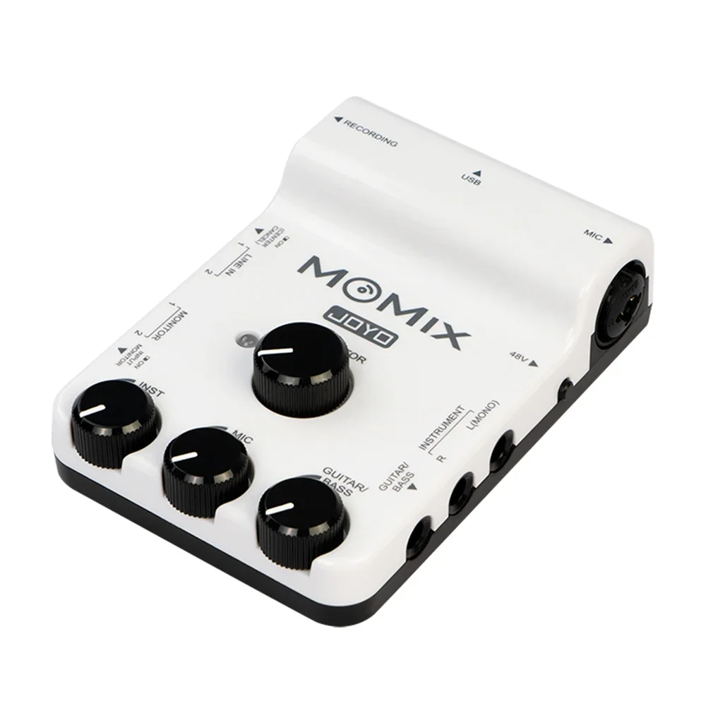 

JOYO MOMIX Sound Card Microphone Guitar Amp Live Music Sound Card for Recording Singing Broadcast Streaming Audio Mixer