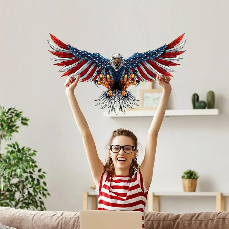 Wall Art American Flag Metal Wall Art Bald Eagle Decor American Flag Metal Wall Art Sturdy Patriotic Sculpture For Wall Decor