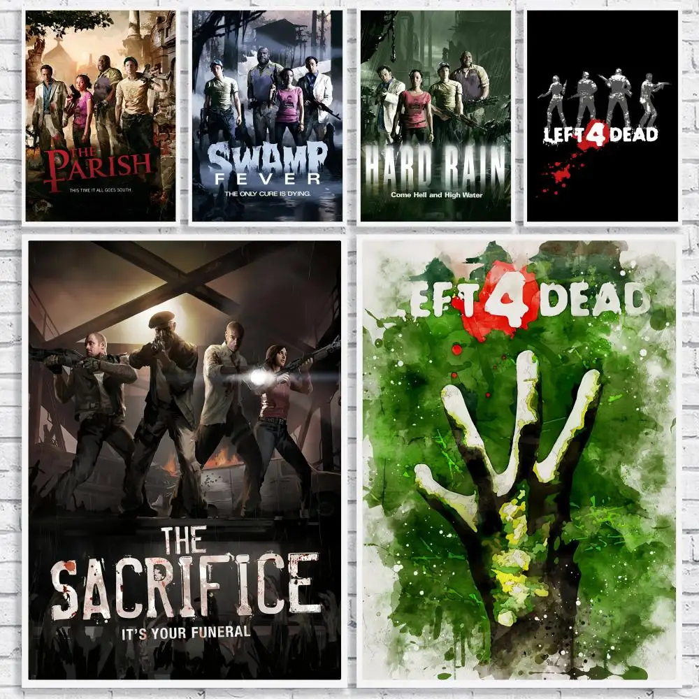 Survival Game L-Left 4 Dead Poster Versatile HD Waterproof Wall Art Self-Adhesive Decor for Any Space Ideal Gift