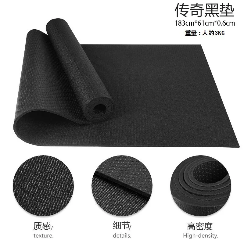 PVC Yoga Mat Oversized Lengthened Non-slip High Density Silent Shock Absorption Fitness Dance Floor Mat Thickened