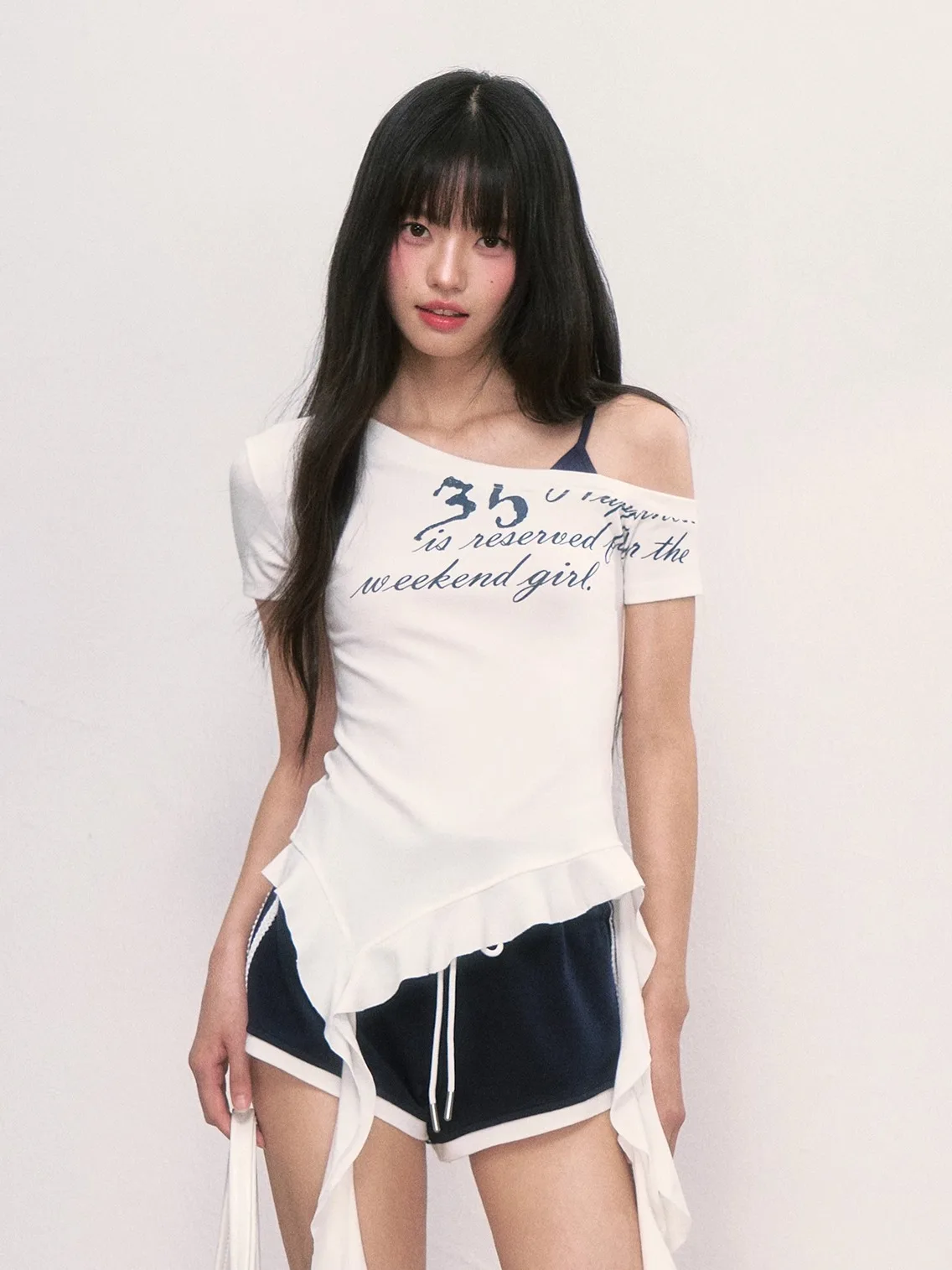 

Женская летняя модная футболка Wedhub с асимметричным подолом и открытыми плечами, из хлопка, вискозы и спандекса, с цифровой печатью